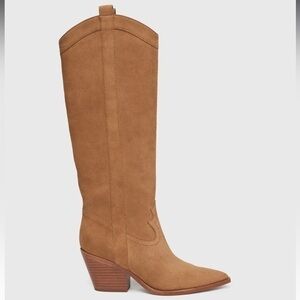 ▶️ Paige ◀️ Luca Tall Boot Western Pointed toe Ochre Suede. 7.5